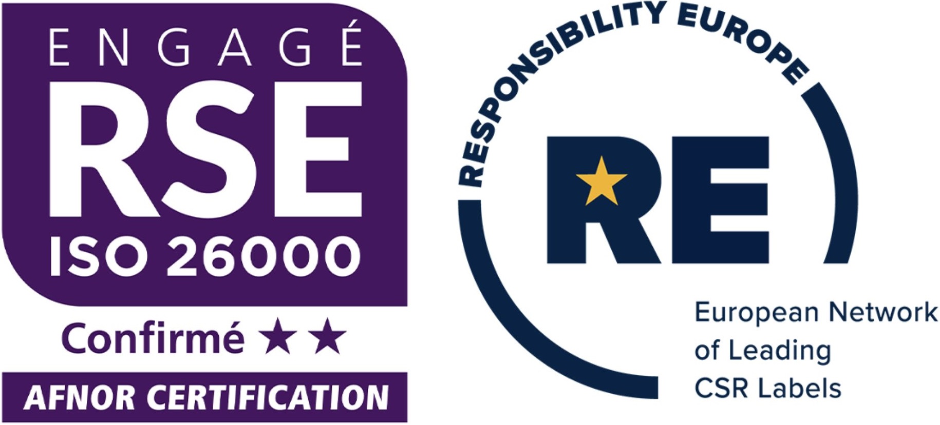 Labellisations Engagé RSE et Responsability Europe